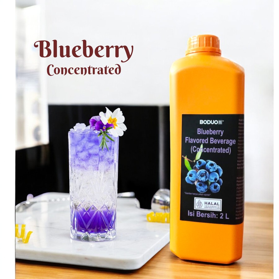 

Boduo Bluberry Flavored Syrup - 2 Liter - Bluberi Concentrated Sirup
