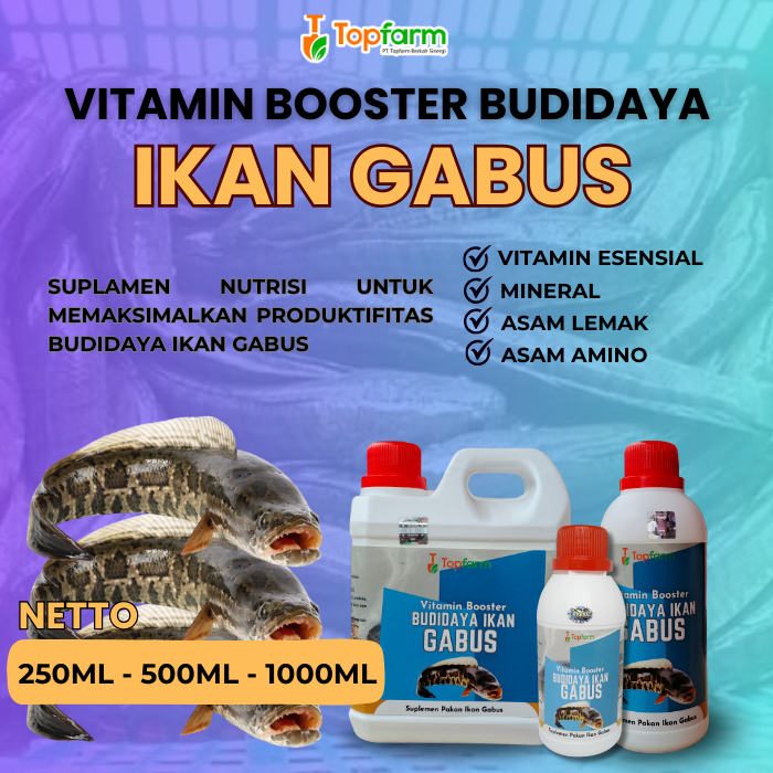 Vitamin Ikan Gabus/ Vitamin Ternak Ikan Gabus/ Vitamin Ikan Gabus Cepat Besar/ Vitamin Pembesar Ikan