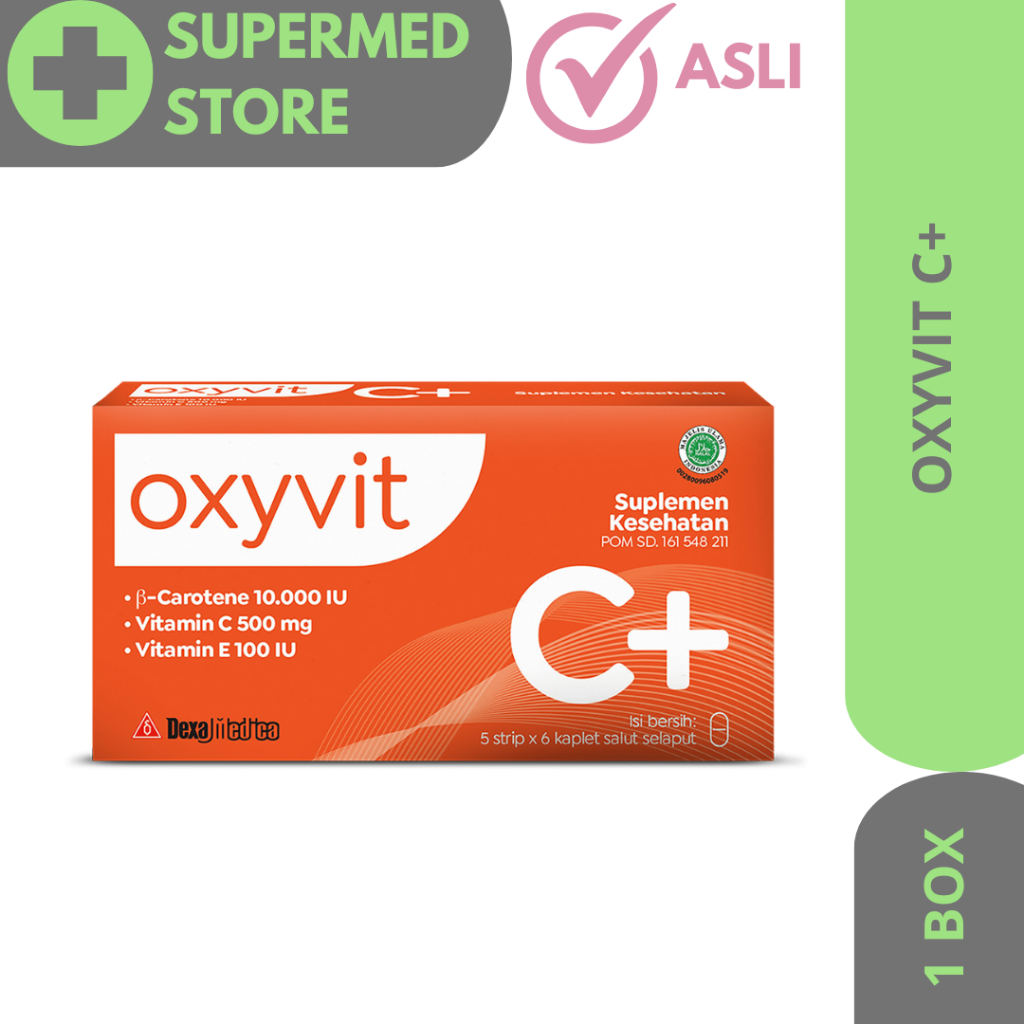 Oxyvit C+ Box Isi 30 Kaplet / Oxyvit C Vitamin C 500 mg Dengan Tambahan Vitamin E