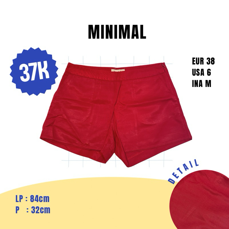 MINIMAL SKORT PANTS MAROON/ PRELOVED MINIMAL