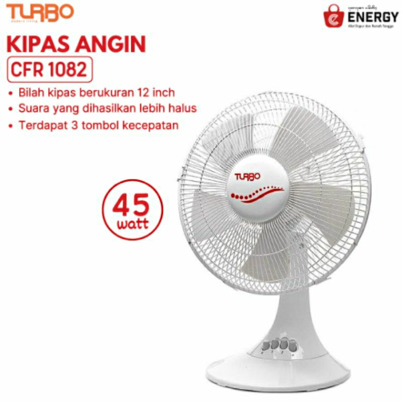 DESK FAN 12 inch CFR-1082 TURBO / KIPAS ANGIN LISTRIK TURBO