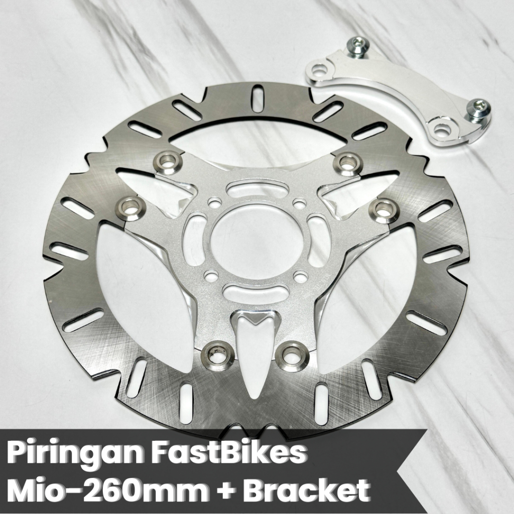 Piringan Cakram Depan FastBikes Model Segitiga 260mm+Bracket Piringan/Disc Motor Mio