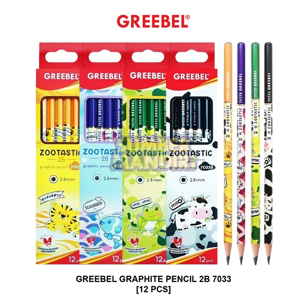 

Pencil Pensil GREEBEL 7033 2B Zootastic [12 PCS]