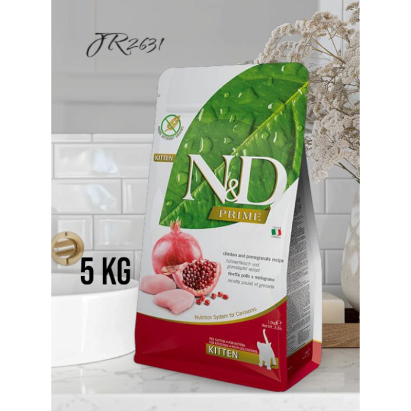 MAKANAN KUCING N&D KITTEN CHICKEN POMEGRANATE RECIPE 5KG ( FARMINA)