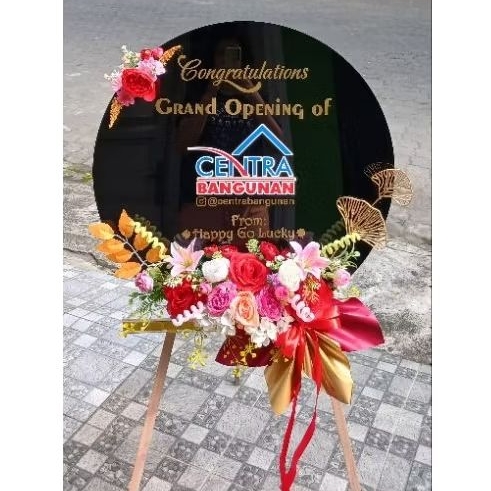 (D 60cm) Standing Acrylic Akrilik Papan Bunga Grand Opening Wisuda Kado Hadiah Ulang Tahun Wisuda