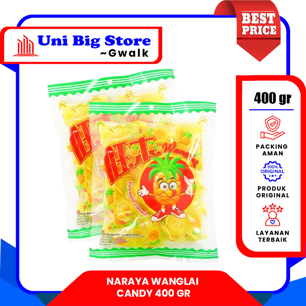 

PERMEN NARAYA WANG LAI PINEAPPLE JELLY CANDY - 400 gr