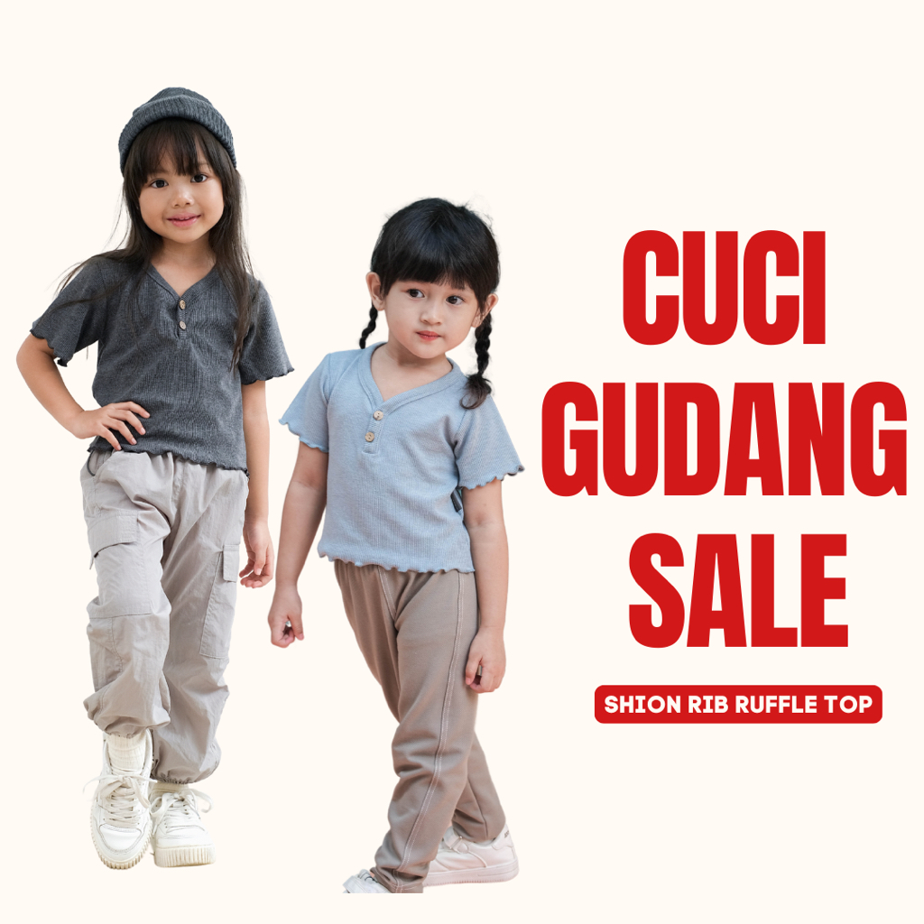 TODA KIDDY - Shion Rib Ruffle Crop Top (atasan anak perempuan crop top / kaos rib anak perempuan cro