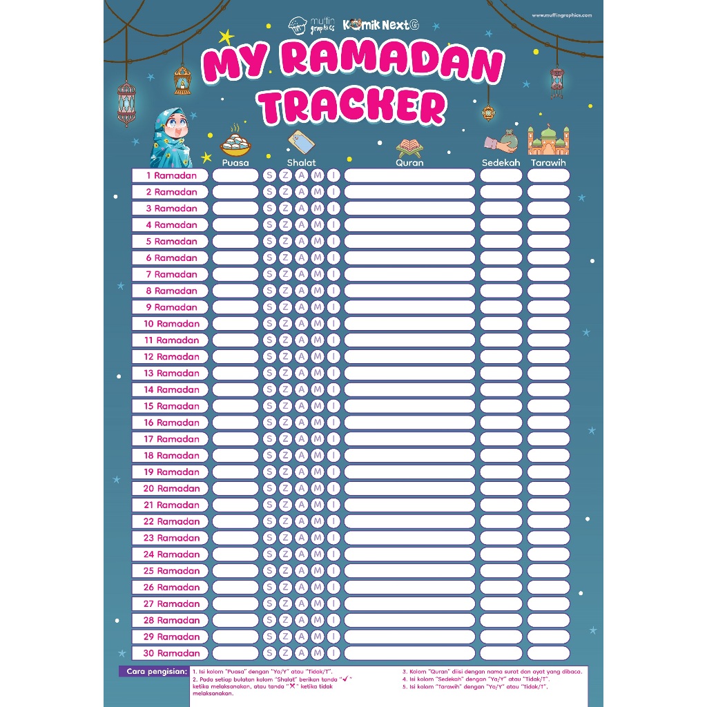 

[TIDAK DIJUAL] LEMBAR RAMADHAN TRACKER - GIMMICK CAB