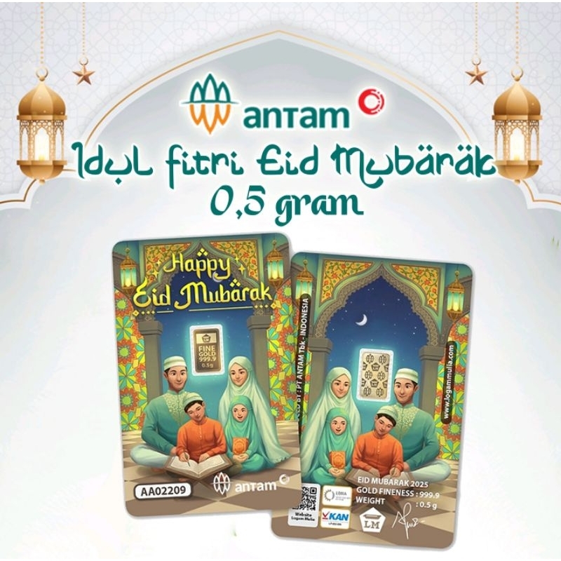 Logam Mulia Emas ANTAM 0.5 gr Idul Fitri Eid Mubarak Gift Series