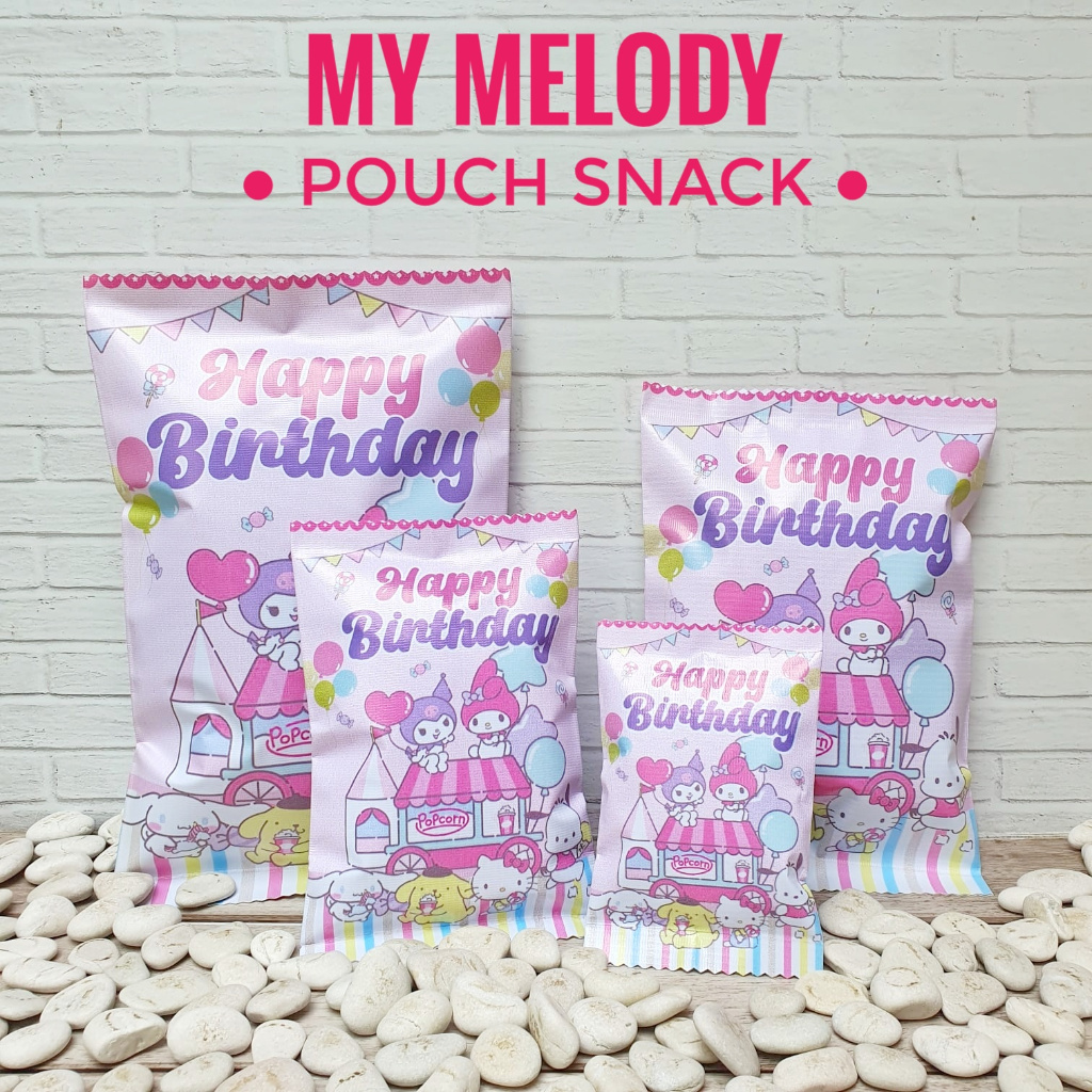 

Kuromi My Melody Pouch Snack Vinyl Kemasan Snack Hampers Birthday Jumbo Souvenir Ulang Tahun Pesta Set Hadiah Gift Ulang tahun Kids Anak Sanrio