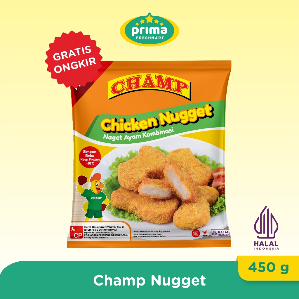 

Paket Champ Nugget Ayam 450 Gr (2 Pcs)