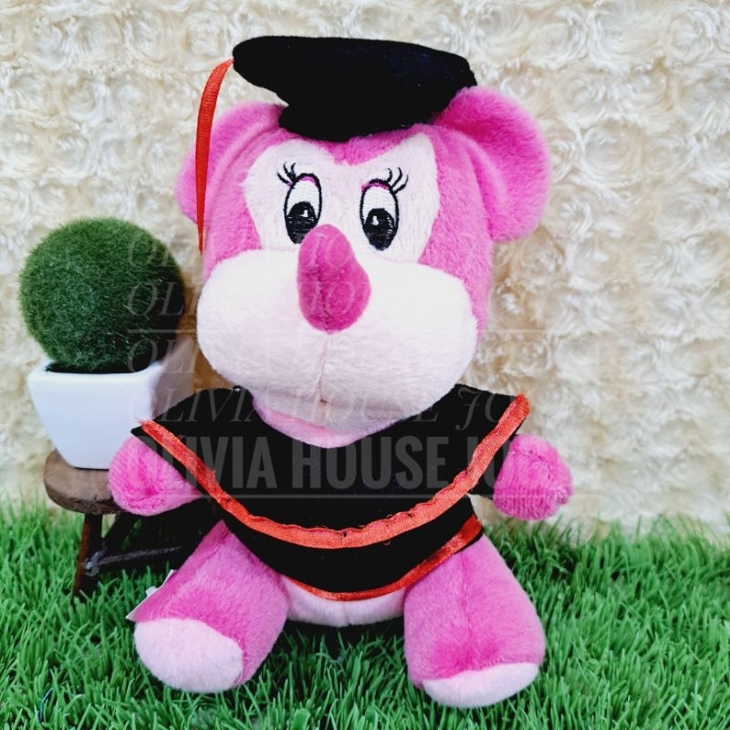 Boneka Wisuda Minnie Mouse Boneka Minnie Mouse Wisuda Pink Boneka Minnie