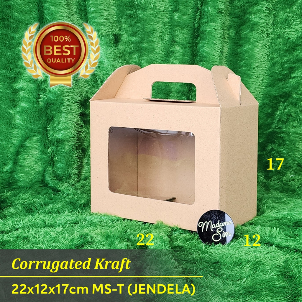 

GABLE BOX JINJING - DUS TAKE AWAY - CAKE BOX 22x12x17 - JENDELA - MS-T (ISI : 10 PCS)
