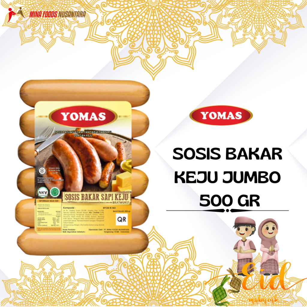 

YOMAS SOSIS SAPI BAKAR KEJU JUMBO ISI 6'S 500 GR