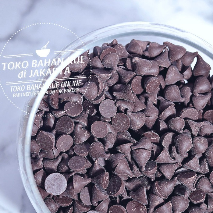 

Schoko Chocochips 250gr Dark Chocolate Compound Choco Chips Premium Chocochip Topping Cokelat Chip