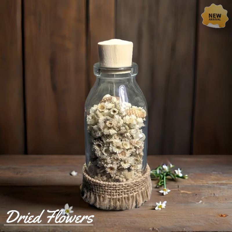 Edelweis botol 100ML/ bunga edelweis/ edelweis in bottle/ message in jar/ flower in jar/flower in bo