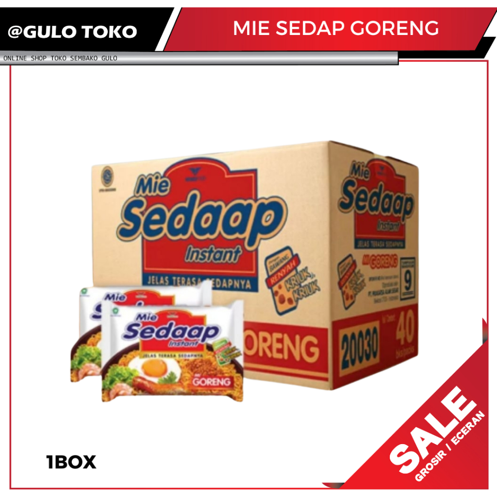 

Mie Sedap Goreng Mie instan Sedap Goreng 1DUS/BOX (GULO TOKO)