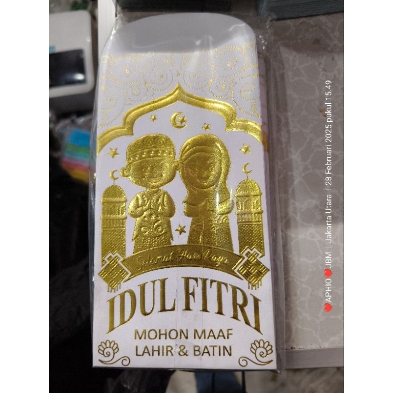 

10 PC amplop idul Fitri premium mewah embos warna emas