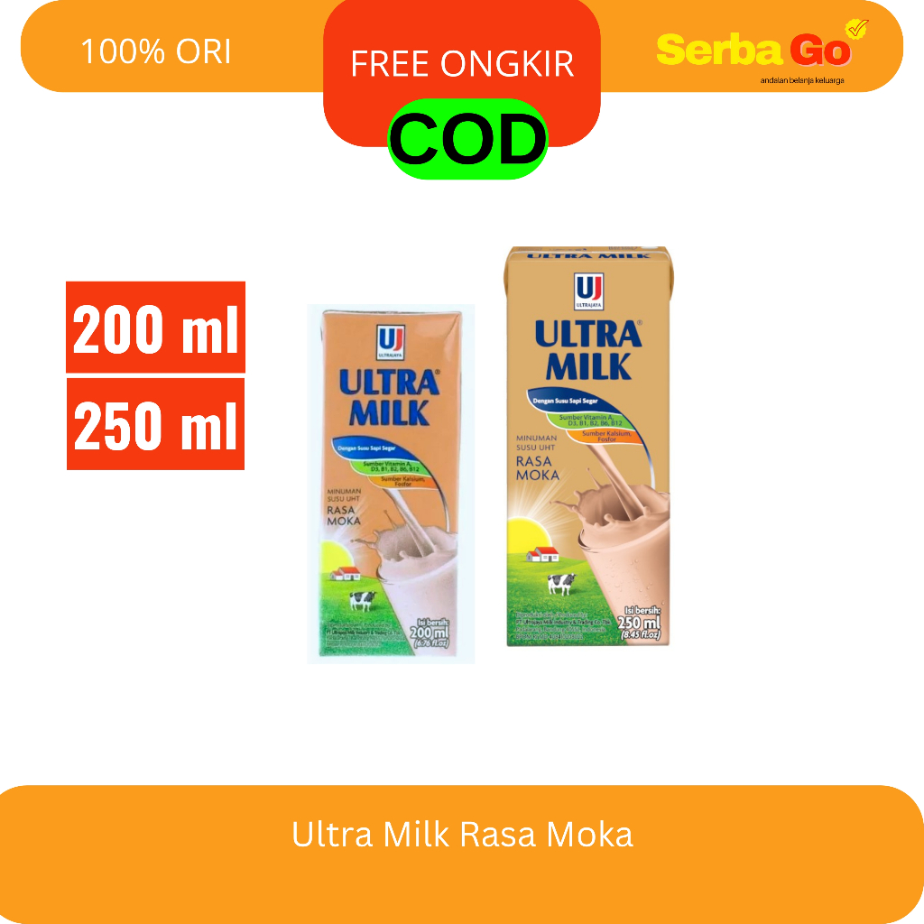

Susu Kotak Ultra Milk Rasa Moka 200ml & 250ml