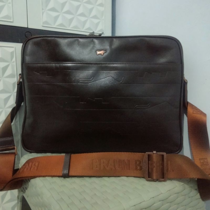 tas sling bag messenger bag braun buffel second original