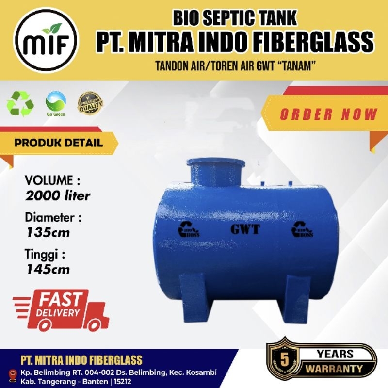 Tangki air/Tandon air  bio boss 2000 liter