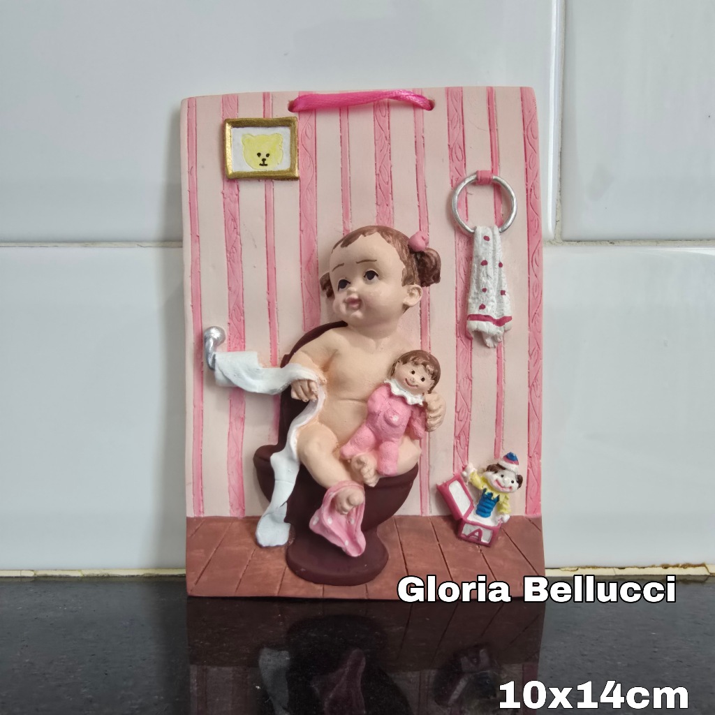 hiasan gantungan bathroom dinding pintu kamar mandi WC love anak pink