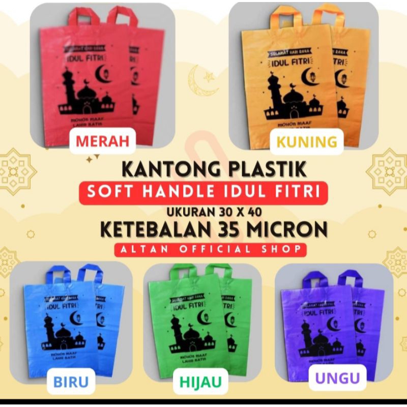 

TERMURAH !! TAS PLASTIK HAMPERS LEBARAN ISI 50 PCS