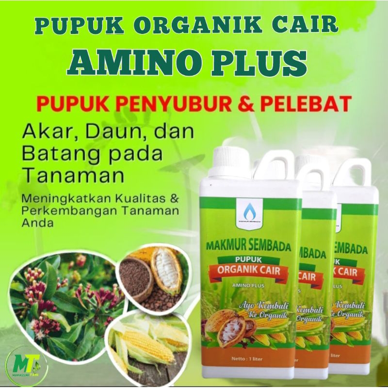 Pupuk Organik Cair Amino Flus, Pupuk Amino Tanaman  kemasan 1 liter