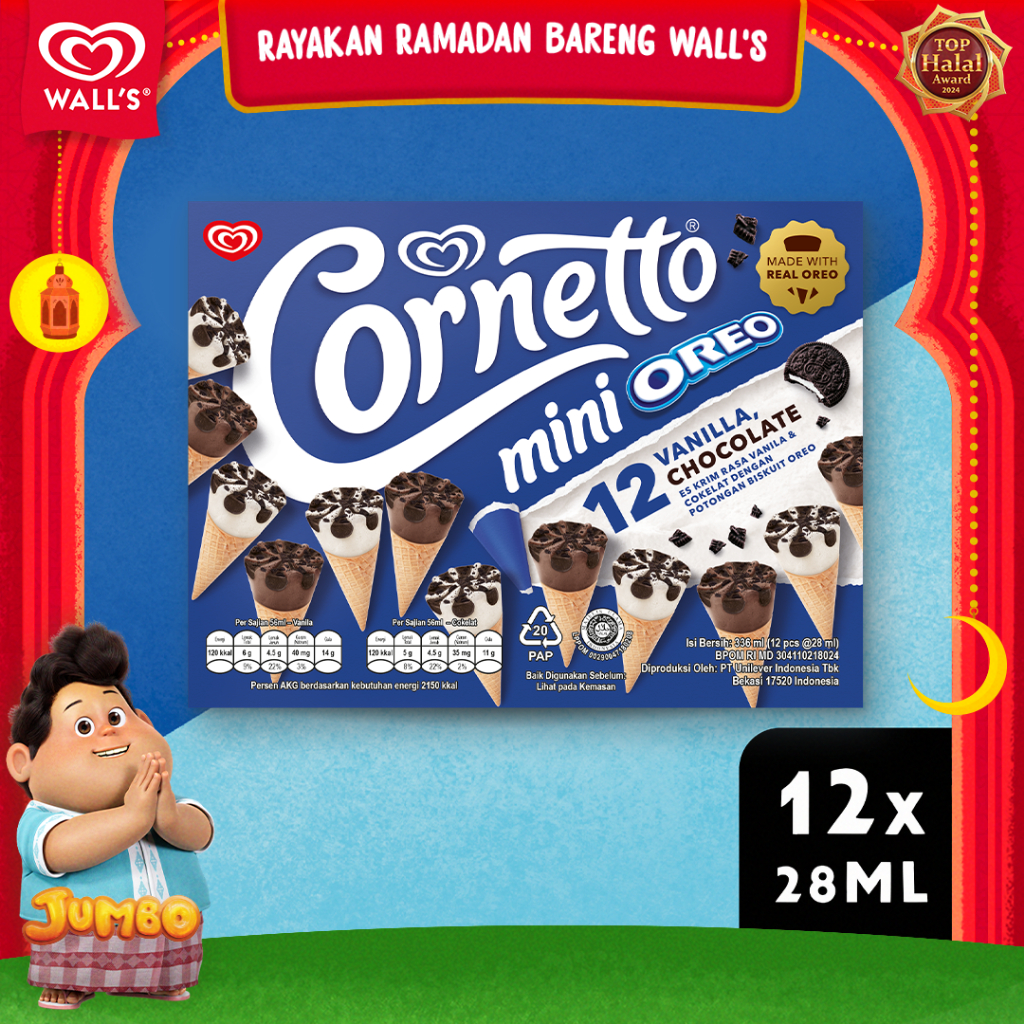 

Cornetto Mini Oreo - Es Krim / Ice Cream Wall's