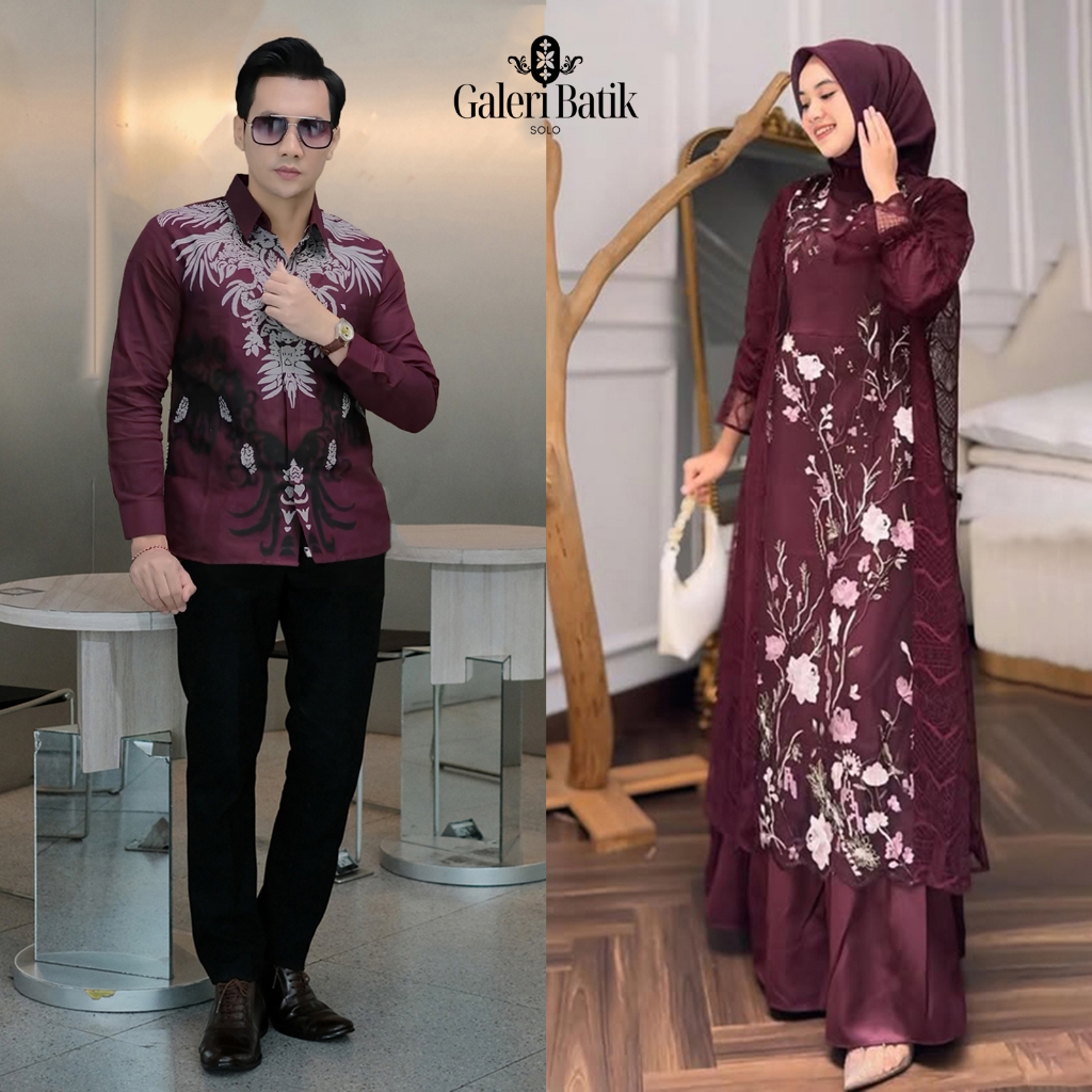 Galeri Batik | Gamis Lebaran 2026 Model Gamis Terbaru Sarimbit | Gamis Brokat Couple Remaja Kekinian