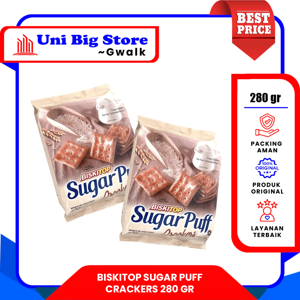 

BISKITOP SUGAR PUFF CRACKERS BISKUIT KREKERS - 280 gr