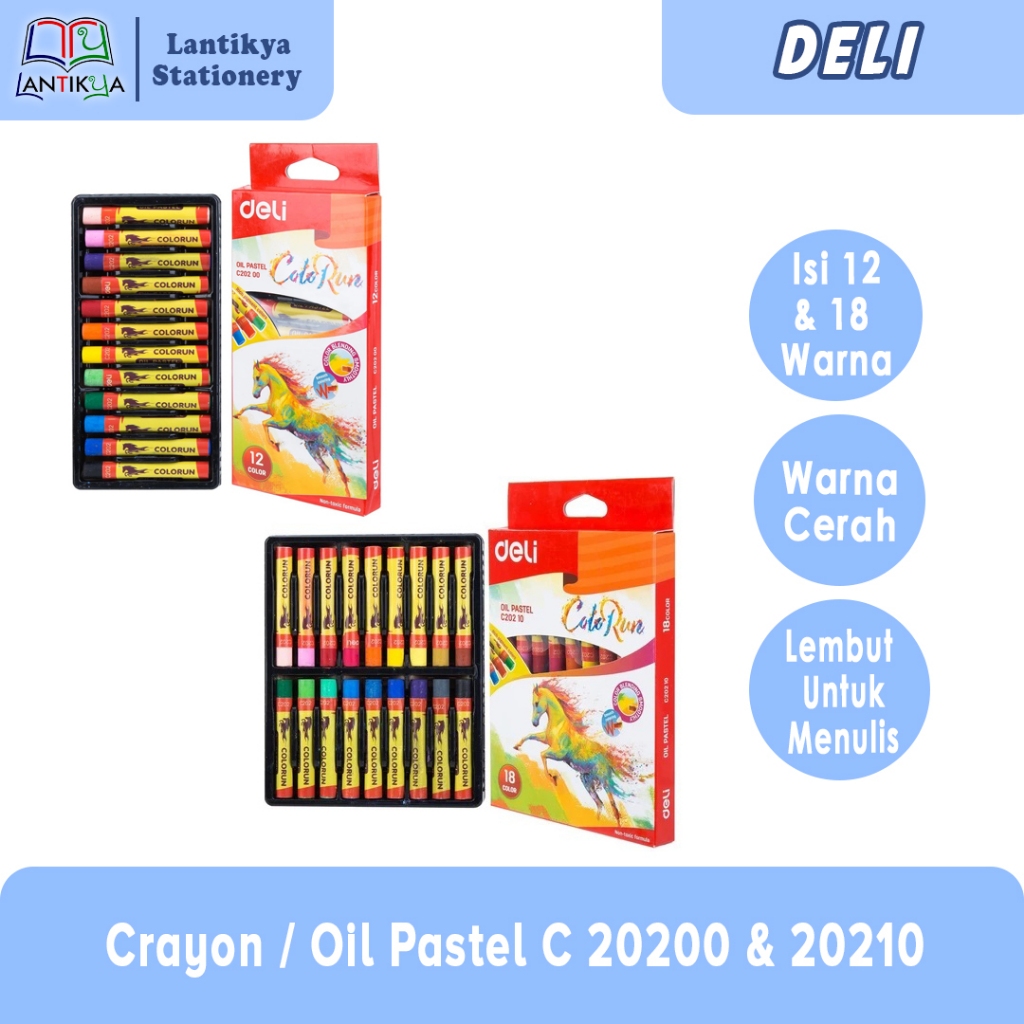 

Deli Oil Pastel / Crayon 12 & 18Warna/C 20200 & 20210