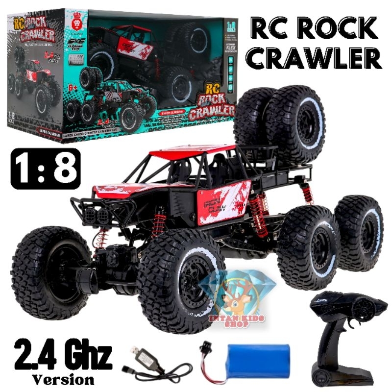 MAINAN ANAK MOBIL REMOTE CONTROL 2.4 GHZ ROCK CRAWLER 6WD RC JEEP 6 WD OFF-ROAD 1:8 JUMBO NO.19