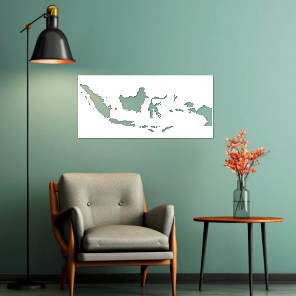 Hiasan Dinding Peta Indonesia One Frame Aesthetic Home Decor