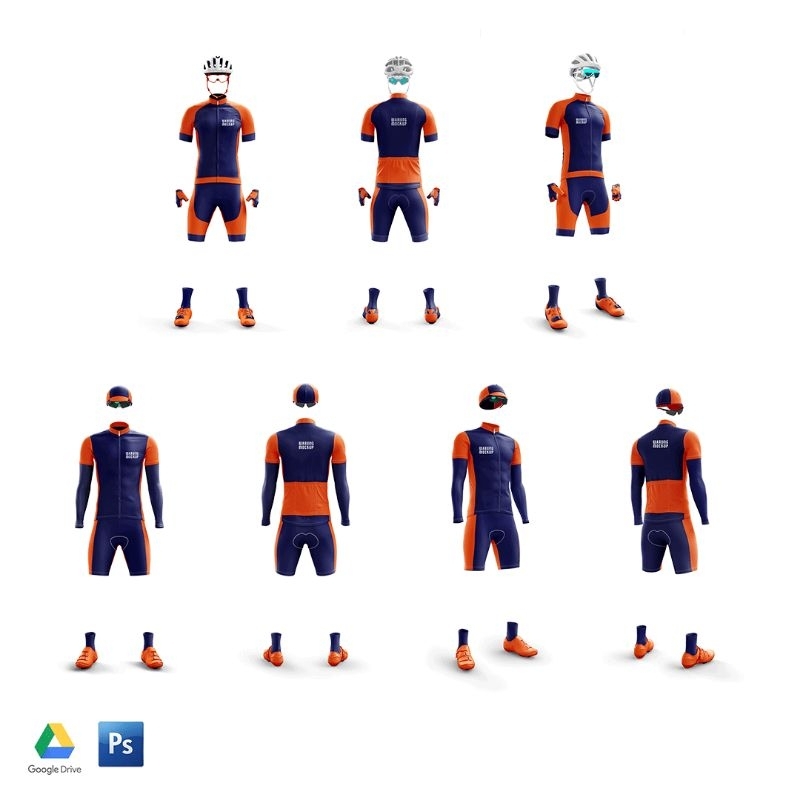 MOCKUP JERSEY SEPEDA LENGAN PENDEK FULL KIT