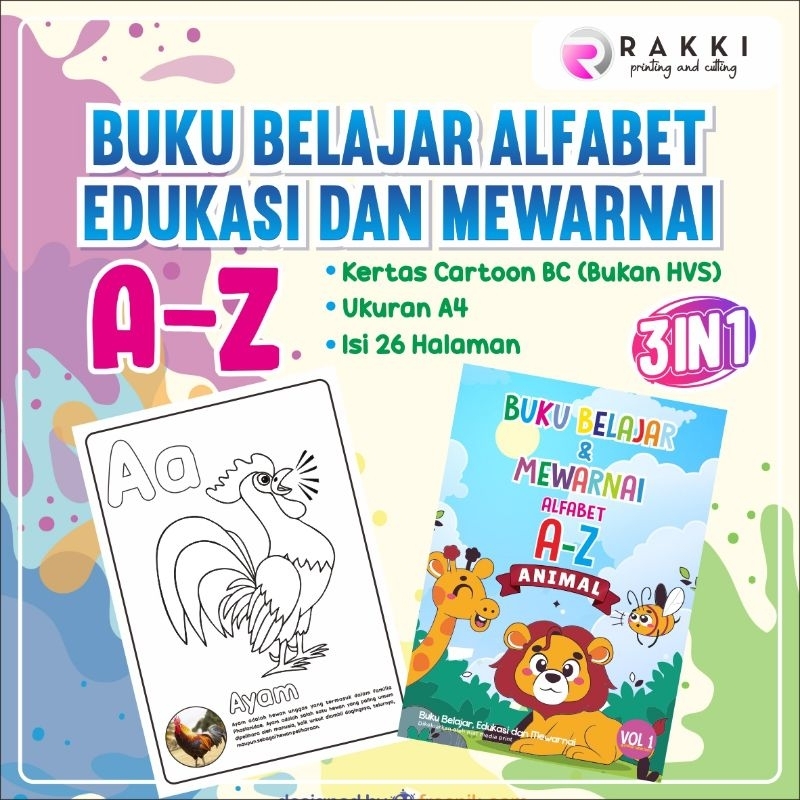 

BUKU MEWARNAI SAMBIL BELAJAR HURUF ALFABET