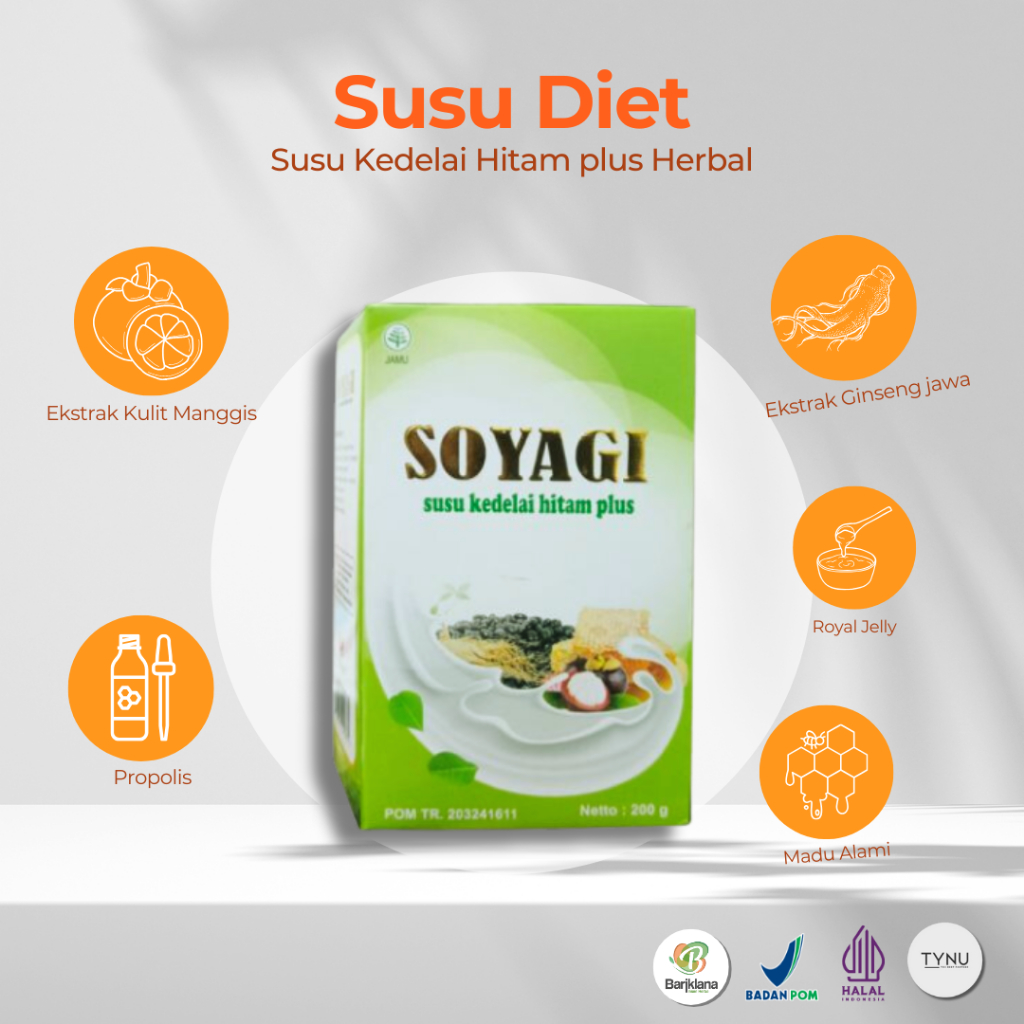 

Soyagi Susu Kedelai Hitam plus Herbal Minuman Kesehatan dan Pendamping Diet