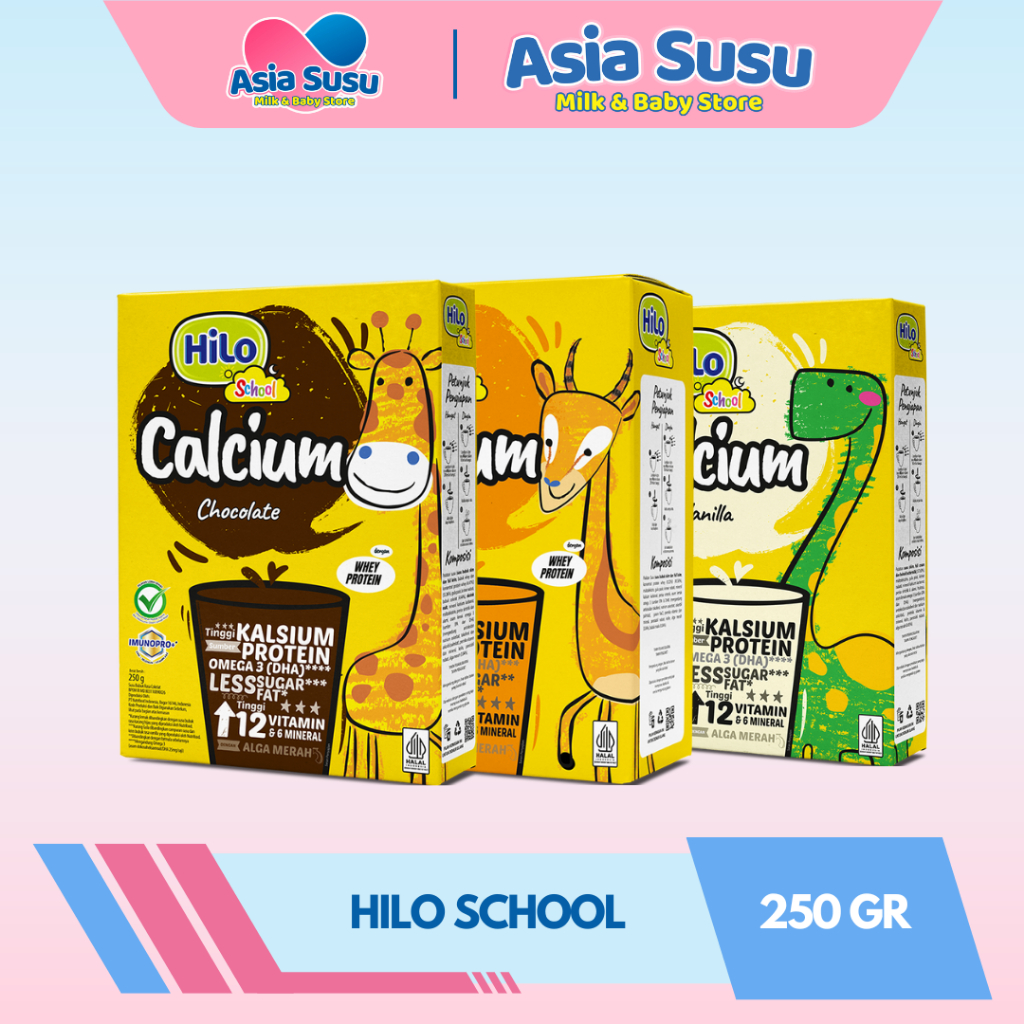 

HILO SCHOOL CHOCOLATE / VANILA / MADU 250GR Susu Dewasa Tinggi Kalsium