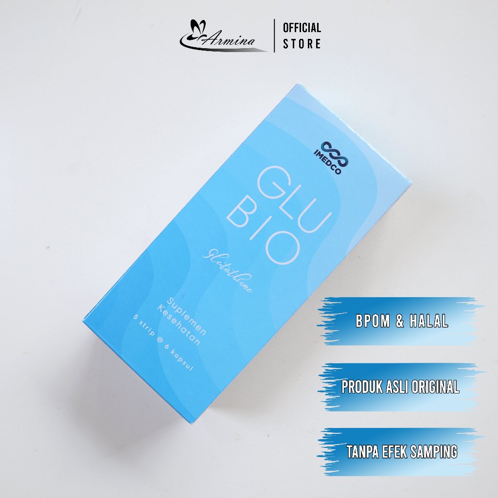 Suplemen GluBio Glutathione Original 1 Box Isi 5 Strip 30 Kapsul