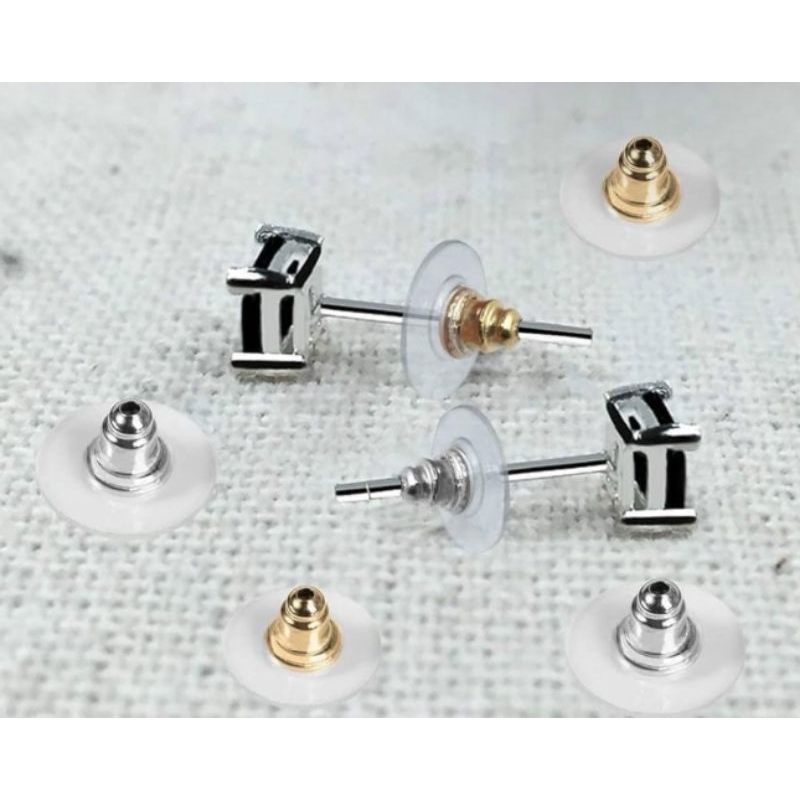 hv Penahan Anting Tusuk/ Bantalan Anting Stopper anting sintesis karet silikon Penutup anting - Pant