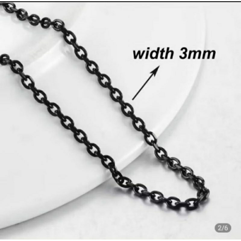 kalung Nuri warna hitam pria dan wanita titanium