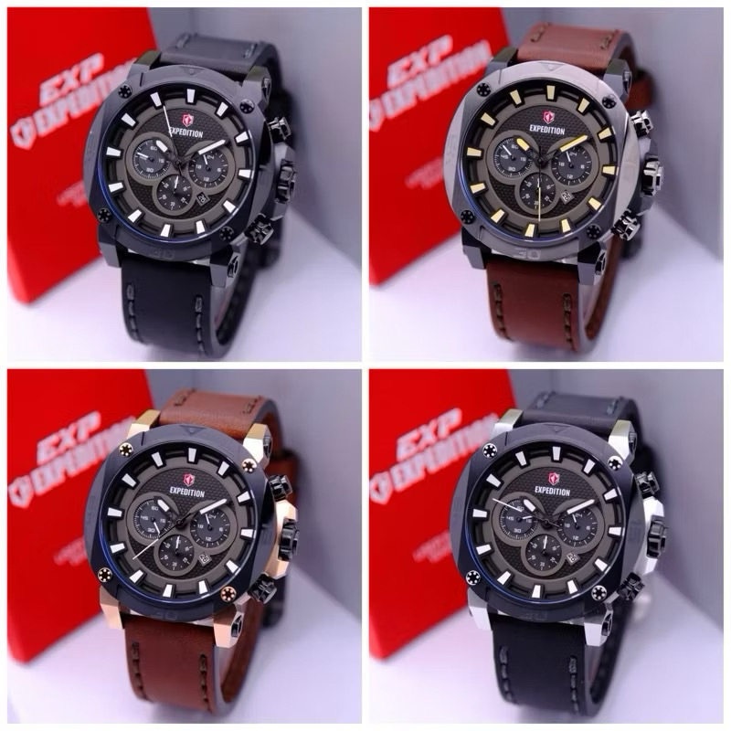 JAM TANGAN PRIA EXPEDITION E 6606 E6606 EXP-6606 LEATHER ORIGINAL