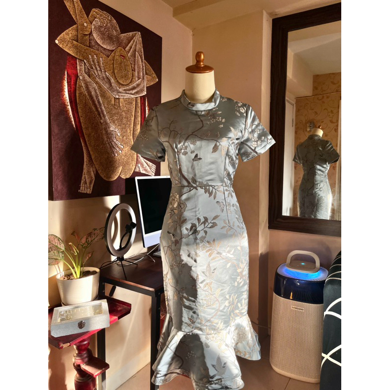 Dress Kondangan Kerja Biru Sage