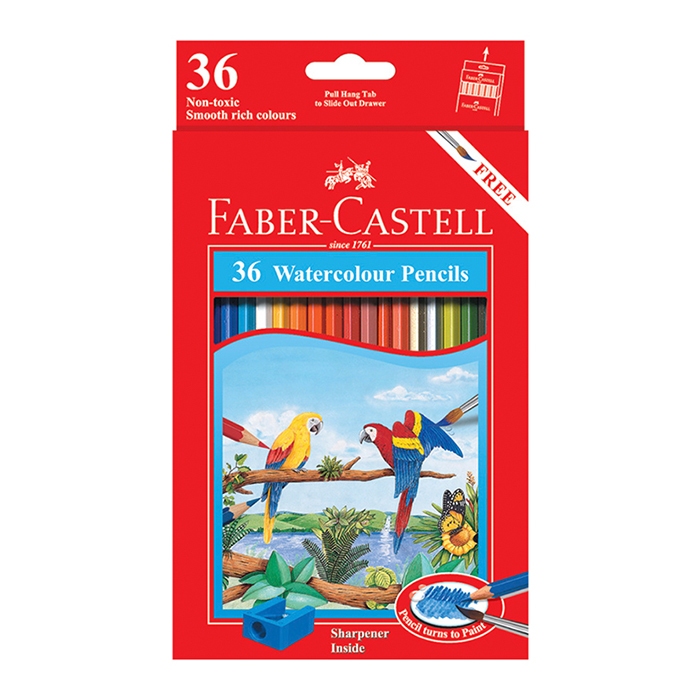 

PENSIL WARNA AIR FABER CASTELL ISI 36 - WATERCOLOUR PENCILS 36 - #114466 - PENSIL WARNA AIR MURAH WITH BRUSH AND SHARPENER