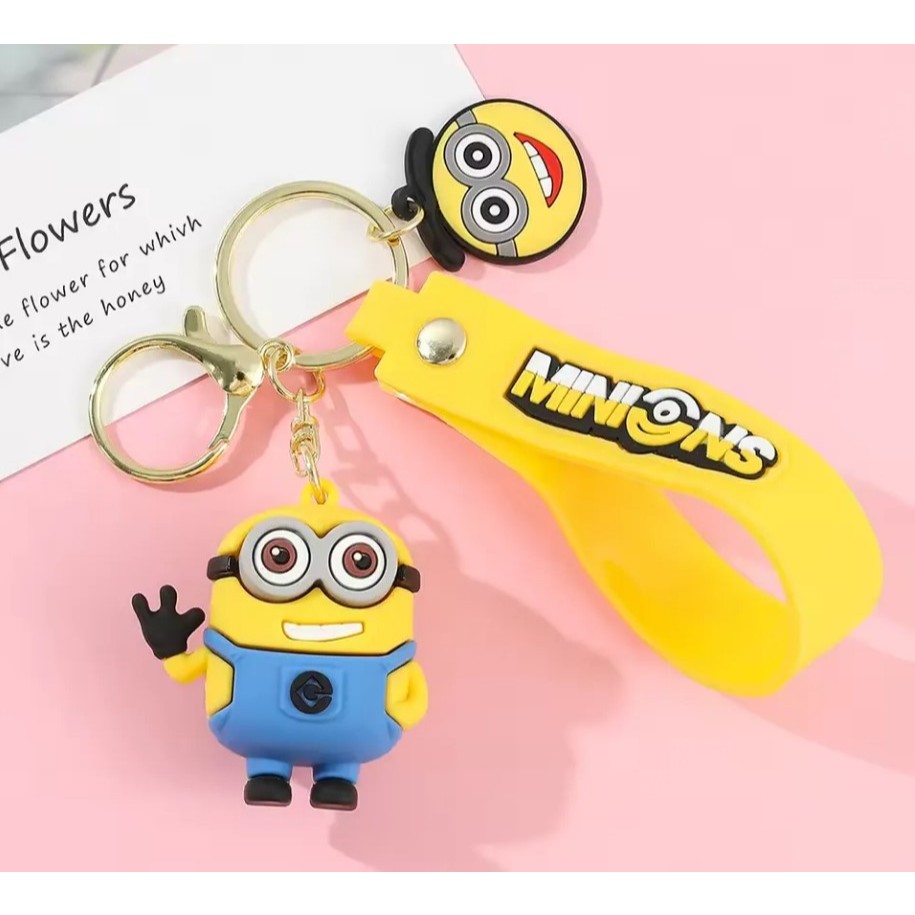 Gantungan Kunci Tas Ransel Minions Keychain Karakter Kartun Minion Dave Kevin Bob Anime Lucu