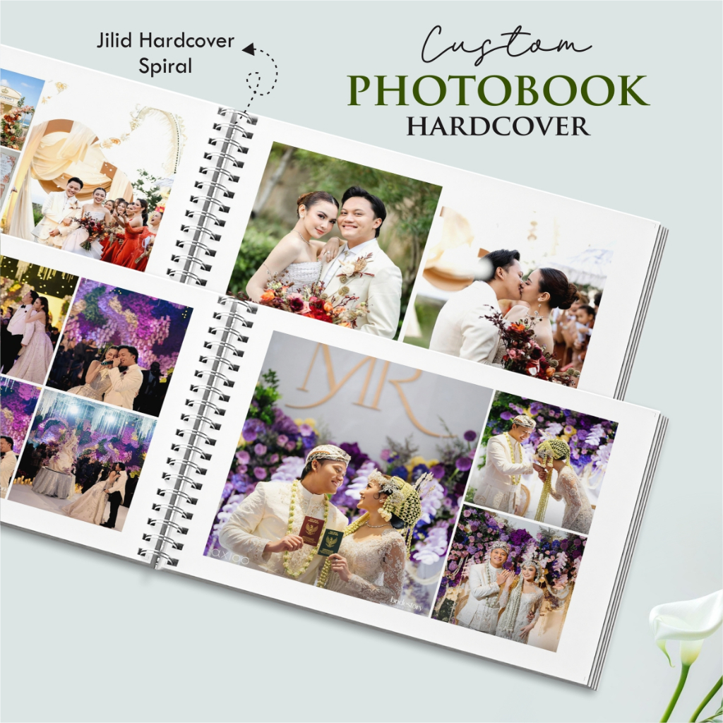 BUKU ALBUM FOTO TEBAL - PHOTOBOOK HARDCOVER AESTHETIC - ALBUM WEDDING FAMILY CUSTOM HARDCOVER SPIRAL