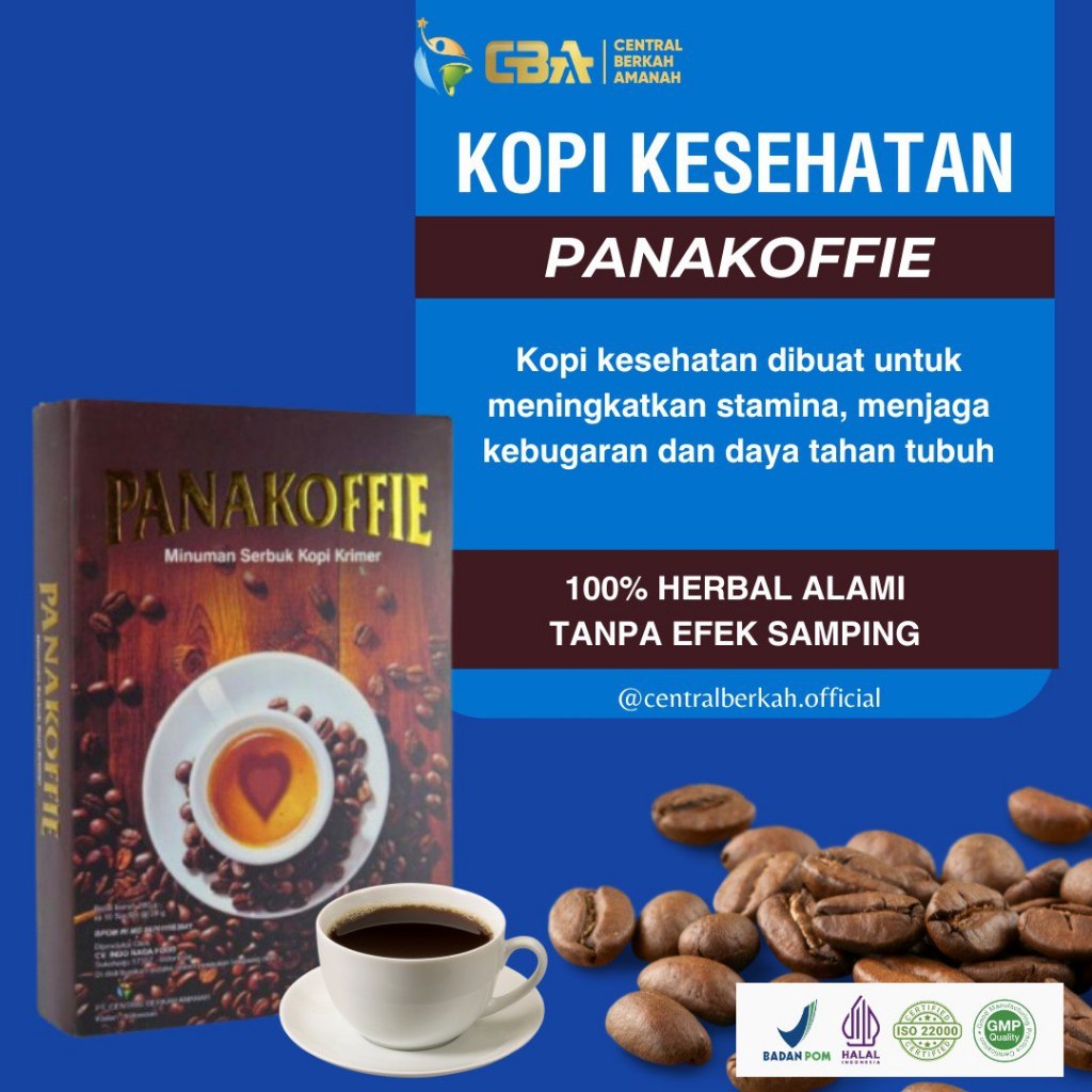 

Panakoffie – Kopi Kesehatan untuk Stamina dan Kebugaran Membantu Anda tetap fit sepanjang hari isi 5 sachet