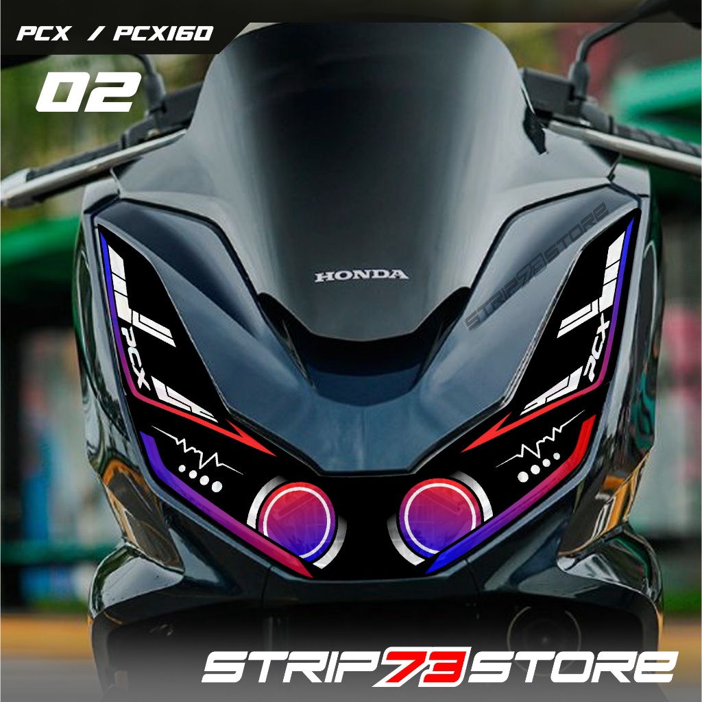 KODE 02 TERBARU STIKER ALIS LAMPU DEPAN MOTOR PCX 160 - STIKER ALIS LAMPU PCX 160N SIMPLE KEREN
