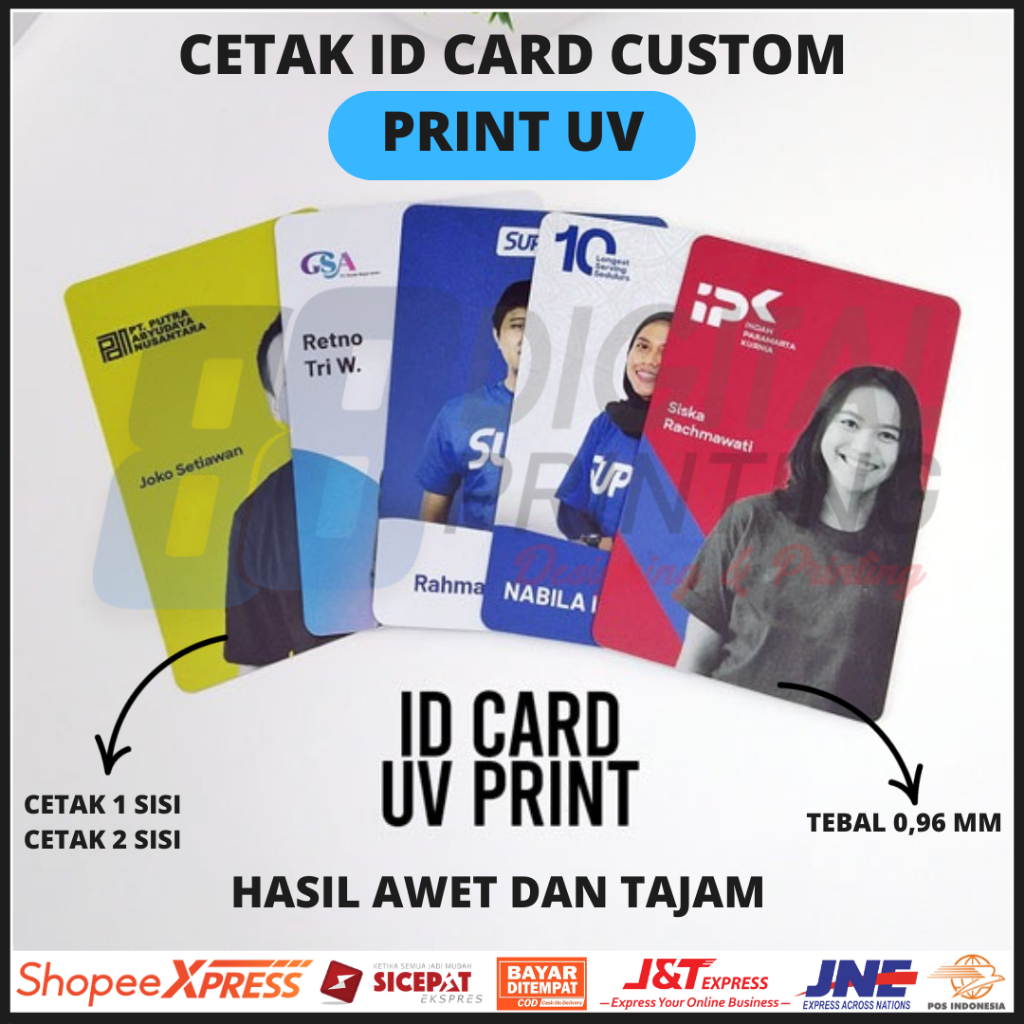 

Cetak Kartu Print UV Anti Luntur / Cetak Name Card UV Custom / Cetak PVC UV / Kartu BUMN PNS