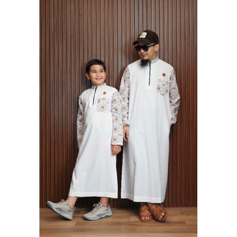 al amwa nauval jubah pria premium lengan panjang motif batik